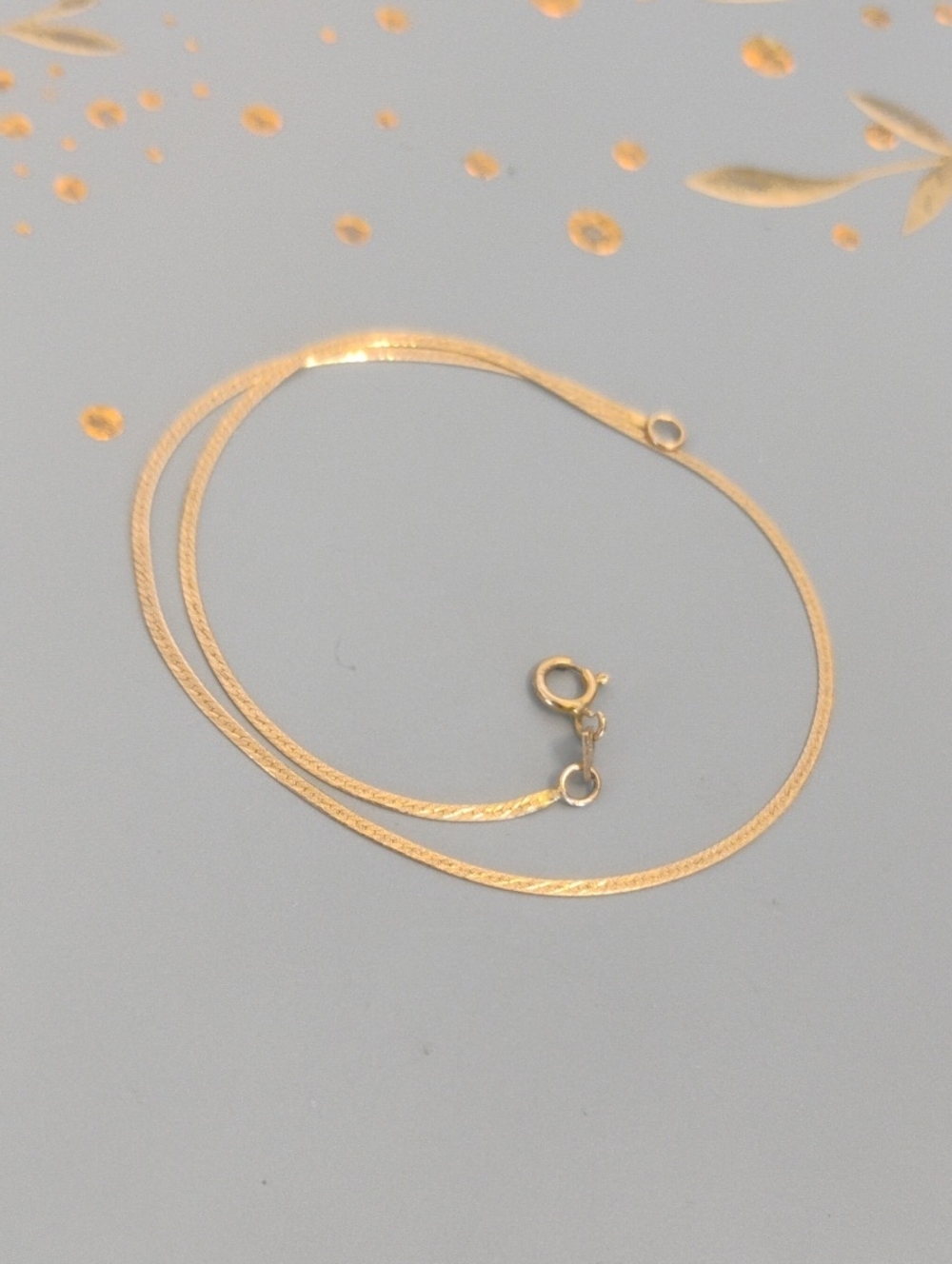 Herringbone 14 K Gold Bracelet/Anklet Rare Length